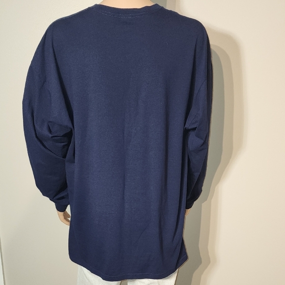 Jerzees Blue and White Long Sleeve Tee - Picture 5 of 5